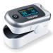 Beurer PO40 Pulse Oximeter | Measures heart rate arterial oxygen saturation and perfusion index for those with medical conditions | Suitable for high-altitude sports | Medical device Grey
