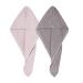 2 Pack Waffle Hair Towel Set - Super Absorbent Hair Drying Turban for Women (Pink & Gray) - Buy Online on GoSupps.com