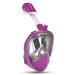 Vaincre 180 Full Face Snorkel Mask with Panoramic View Anti-Fog, Anti-Leak with Adjustable Head Straps - See Larger Viewing Area Than Traditional Masks for Kids, Youth and Adult Panoramic Purple Small/Medium