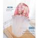 Elastic Band Waterproof Shower Cap with Ruffled Edge - Peony Pattern | For Girls and Women - Buy Online on GoSupps.com