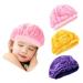 FOZZA 3 Pieces Baby Satin Bonnet Sleeping Cap Wide Band Sleeping Hats Soft Silk Night Hats for Natural Hair Teens Toddler Child Baby 3 Count (Pack of 1) Purple Yellow Pink