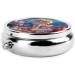 Ocean Seahorse Portable Metal Pill Box - Round Mini 3-Compartment with Hinged Fastening | Travel Essential for Small Pills | International Shipping Available - Buy Online on GoSupps.com