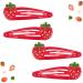 Miaija 4 Pieces Strawberry Hair Clips Cute Fruit Hairpin Sweet Bangs Hair Barrettes Red Strawberry Hair Accessories for Kids Girls Women