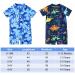 PythJooh Baby Boy Swimsuit Zipper Rash Guard One Piece | Shark Print Shorts | Beach Swimwear for 1-2 Years | Navy Dinosaur Design - Buy Online on GoSupps.com