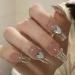 Runrayay 24pcs Heart Design Press On Nails - Medium Strass Fake Nails for Women & Girls | Acrylic Stick On Nail Art - Buy Online on GoSupps.com