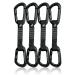 Fusion Climb 4-Pack 12cm Tactical Military Rescue Quickdraw Set with Contigua Straight Gate Black/Contigua Straight Gate Black Carabiners