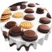 FRESQA Cookies Food Chocolate Chip Biscuits Round Tablecloth 60 NCH Waterproof Washable Kitchen Dining Room Round Tablecloth Cookies Food Chocolate Chip Biscuits One Size - Buy Online on GoSupps.com