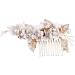 FRCOLOR Wedding Hair Comb Alloy Flower Pearl Rhinestones Crystal Bride Hairpin Women Side Hair Clips for Party Dressup Daily Vacation Photo Props(White) - Buy Online on GoSupps.com