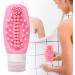 Uozonit Squeeze Bottle - Silicone Dispenser Toiletries Container - 2 in 1 Shampoo Conditioner Dispenser Leak Proof Refillable Squeezable Containers for Home Travel Pink - Buy Online on GoSupps.com