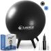 Balance Ball Chairs for Kids: LakiKid Flexible Seating Classroom Furniture- Stability Ball Chairs with Legs, Exercise Ball Chair, Yoga Ball Chair, Ideal Alternative Seating for Students (18"/45 cm) Kids (45cm) Black