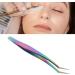 Colorful Stainless Steel Eyelash Tweezers for Perfect Extensions - Long Sloping Design for Home Use - Buy Online on GoSupps.com