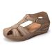 Creev ladies wedges flower gimmicks casual comfort adjustable sandals comfortable women girls comfortable hollow round toes soft sandals 04.44 (1 35 EU) 9 44 EU