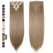 S-noilite 17-26 Inches(43-66cm) 8pcs Long Full Head Clip In Hair Extensions Extension Sexy Lady Fashion Choice 60 Colours (23 Inches-Straight Ash brown mix bleach blonde) Ash brown mix bleach blonde 23 Inch
