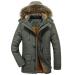 Hanxiulin plush jacket oversize warm lined fleecemantel fleece jacket men men on both sides transition jacket Stepp jacket Light outdoor fleece buffer coat with hood hoodies for men army green xxl