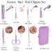 8-in-1 Manicure and Pedicure Grooming Kit with Travel Case - Nail Clippers and Tools Set for Women in Purple - Buy Online on GoSupps.com