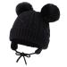 XIAOHAWANG Warm Kids Beanie Winter Knitted Baby Hat for Boys Girls Infant Toddler Toque with Pompom 6-24 Months Black Pompom