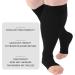 Toeless Compression Socks for Women & Men | 20-30 mmHg Wide Calf Support | Plus Size Knee High Medical Socks | Open Toe | Black 7XL - Buy Online on GoSupps.com