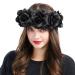 Black Rose Crown Hair Garland - Wedding & Festival Flower Wreath Headband | Bridal & Halloween Headpiece - Buy Online on GoSupps.com