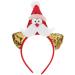 WOFASHPURET Christmas Headband Sequin Santa Claus Headband Christmas Party Costume Headbands Novelty Ear Hair Hoop Holiday Party Favor