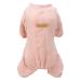 Izefia dog sweater dog clothing fleece dog wool sweater winter warm sweatshirt 4-leg overall pajama twist print sweater for small dogs medium-sized dogs cats M: (back length: 25 cm) pink