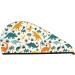 Dinosaurs & Tropical Leaves Microfiber Hair Towel | Super Absorbent Wrap for Long Curly Hair | Coral Velvet Quick Dry Cap for Women - Buy Online on GoSupps.com