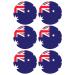 6 x Australia Flag Edible Wafer or Icing Cupcake Topper Fun Country Party Cake Decorations Perfect For Brownies Cookies Muffins & More! (Edible Wafer Card)