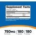 Nutricost L-Arginine L-Ornithine 750mg 180 Capsules - 180 Count - Buy Online on GoSupps.com