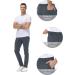LUSHENUNI Men's Golf Pants - Stretch Slim Fit Dress Pants with Pockets | Lightweight Quick Dry Casual Work Pants in Grey - Size 38 - Buy Online on GoSupps.com