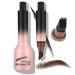 Brow-Fection Angled Brush & Dip Liquid Eyebrow Gel Hair Like Strokes Liquid Eyebrow Brush Multi-Functional Pressed Wild Eyebrow Pencil Long Lasting Quick Drying (#04 Chocolate)