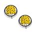 (Mustard Yellow and Black) Round Pill Box 3 Compartment Pill Box Mini Decorative Pocket Purse Portable Travel Medicine Tablet Vitamin Holder Organizer Pill Case