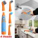 Household Sonic Electric Cleaning Brush Power Scrubber with All Purpose 4 Brush Head Dirt Oil Dust Cleaner (Orange) - Buy Online on GoSupps.com