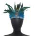 amangul Carnivals Party Headband for MardiGras Festival Holiday Adult Feather Hairband Role Play Stage Headwear(Lake Blue Adult)