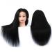 Mr.LQ Training Head Hairdressing Head Hairdresser Real Hair Wig Head Doll Head Practice Head Hairdresser Head Training Head Black