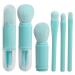 Travel Makeup Brush Set 4 in 1 Retractable Brush Make up Set with Holder Portable Travel Makeup Brushes Powder Eyeshadow Multifunctional Face Small Make up Brush Set (Blue)