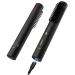 Cordless Hair Straightener Brush Ceramic Straightening Brush Portable Straightening Brush for Travel Ionic Hot Comb Straightener for Women with Fast Charging and Plugging Dual Power (Black)