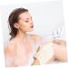 JEWEDECO 2pc Cotton Linen Bath Towel & Body Scrubber Set - Exfoliating Glove, Loofah Sponge, Shower Scrubber for Bathing - Buy Online on GoSupps.com