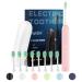 7am2m Sonic Electric Toothbrush for Adults and Kids with Travel Case and 8 Brush Heads 5 Modes with 2 Minutes Build in Smart Timer Roman Column Handle Design (Pink) Pink With Travel Case