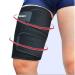 Adjustable Thigh Wrap Compression Sleeves Thigh Support Hamstring Compression Wrap Black (1 Sleeve)