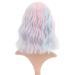 Faelbaty Pink Short Wave Bob Wig - Pony Curly Synthetic Cosplay Wig for Girls & Women - Shoulder-Length Candy Color Costume Wig (12 Mixed Blue & Pink) - Buy Online on GoSupps.com