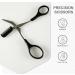 Stainless Steel Eyebrow Trimmer Scissors with Comb - 2pcs Black | Professional Precision Eyebrow Scissors for Men Women - Buy Online on GoSupps.com