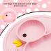 Non-Slip Baby Suction Plate | BPA-Free & FDA Approved | Dishwasher & Microwave Safe | Cyan/Rose Duck Design - Buy Online on GoSupps.com