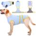 Kuoser dog body after op dog body after castration male bitch dog body after op bitch breathable body for dogs after op leakage protection dog anti-wound licking op body dog light blue l l (1 Pack) blue