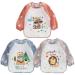 QinGuang Pack of 3 Waterproof Sleeved Bibs Baby Bibs Children's Bibs Kids Apron
