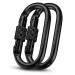 XTEK Climbing Carabiner Clip  UIAA Certified 25 kN 5620 LB, Large Heavy Duty Carabiners for Climbing: Oval-Shape, Screw Locking Steel Caribeener Clips, Hammocks, Hiking, Camping  Durable & Tested 2pc