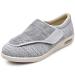Men's Stylish Diabetic Shoes Extra Wide Width Adjustable Closure Walking Sneakers Lightweight Breathable Mesh Athletic Shoes for Elderly Swollen Feet Diabetic & Edema 10 Light Gray