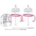 Anpei Straw Sippy Cup Transitional Nipple Kit Bundle Compatible with Comotomo Baby Bottles  5 oz and 8 oz | Value Bundle 2 Kits + Brushes (Pink) 6 Piece Set Straw Cup Nipple