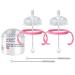 Anpei Straw Sippy Cup Transitional Nipple Kit Bundle Compatible with Comotomo Baby Bottles  5 oz and 8 oz | Value Bundle 2 Kits + Brushes (Pink) 6 Piece Set Straw Cup Nipple