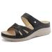 Ortho+rest Women Orthotic Slides Comfortable Orthopedic Sandals Walking Sandals with Arch Support 9 Black