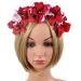 Upstore Mexican Flower Crown Headband Halloween Hairband Rose Flower Crown Headpiece Floral Hair Accessories for Carnival Cosplay Party Beach Vacaton Red - Buy Online on GoSupps.com