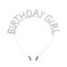 HAMYUTA Birthday Party Decorations for Girls Happy Birthday Headband for Girl Birthday Gifts Silver